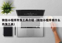 微信小程序開發(fā)工具介紹（微信小程序用什么開發(fā)工具）