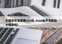 小程序開發(fā)需要vue嗎（vue能開發(fā)微信小程序嗎）