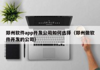 鄭州軟件app開發(fā)公司如何選擇（鄭州做軟件開發(fā)的公司）