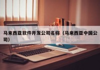 馬來西亞軟件開發(fā)公司名稱（馬來西亞中國公司）