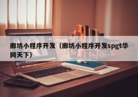 廊坊小程序開發(fā)（廊坊小程序開發(fā)spgt華網(wǎng)天下）