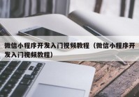 微信小程序開發(fā)入門視頻教程（微信小程序開發(fā)入門視頻教程）