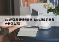 app開發(fā)預(yù)算財(cái)務(wù)分析（app項(xiàng)目的財(cái)務(wù)分析怎么寫）