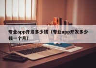 專業(yè)app開發(fā)多少錢（專業(yè)app開發(fā)多少錢一個(gè)月）