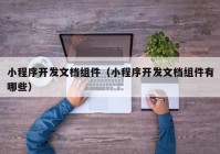 小程序開發(fā)文檔組件（小程序開發(fā)文檔組件有哪些）