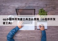 qq小程序開發(fā)者工具怎么使用（小程序開發(fā)者工具）