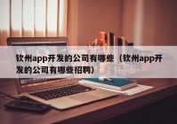 欽州app開發(fā)的公司有哪些（欽州app開發(fā)的公司有哪些招聘）