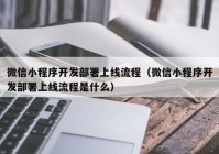 微信小程序開發(fā)部署上線流程（微信小程序開發(fā)部署上線流程是什么）