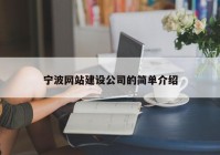 寧波網(wǎng)站建設(shè)公司的簡單介紹