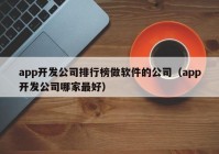 app開(kāi)發(fā)公司排行榜做軟件的公司（app開(kāi)發(fā)公司哪家最好）