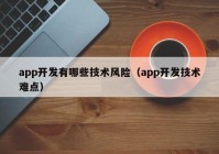 app開發(fā)有哪些技術風險（app開發(fā)技術難點）