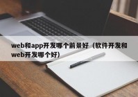 web和app開發(fā)哪個前景好（軟件開發(fā)和web開發(fā)哪個好）